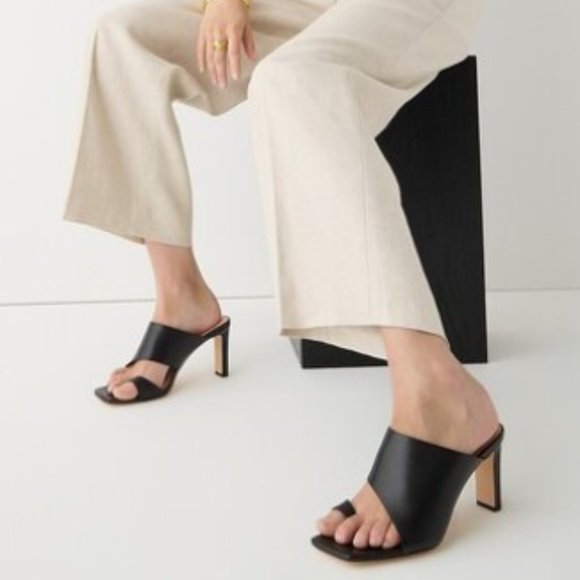 J. Crew Shoes - J. Crew Ava Toe Ring Heels in Black Leather - NWOT - excellent condition!